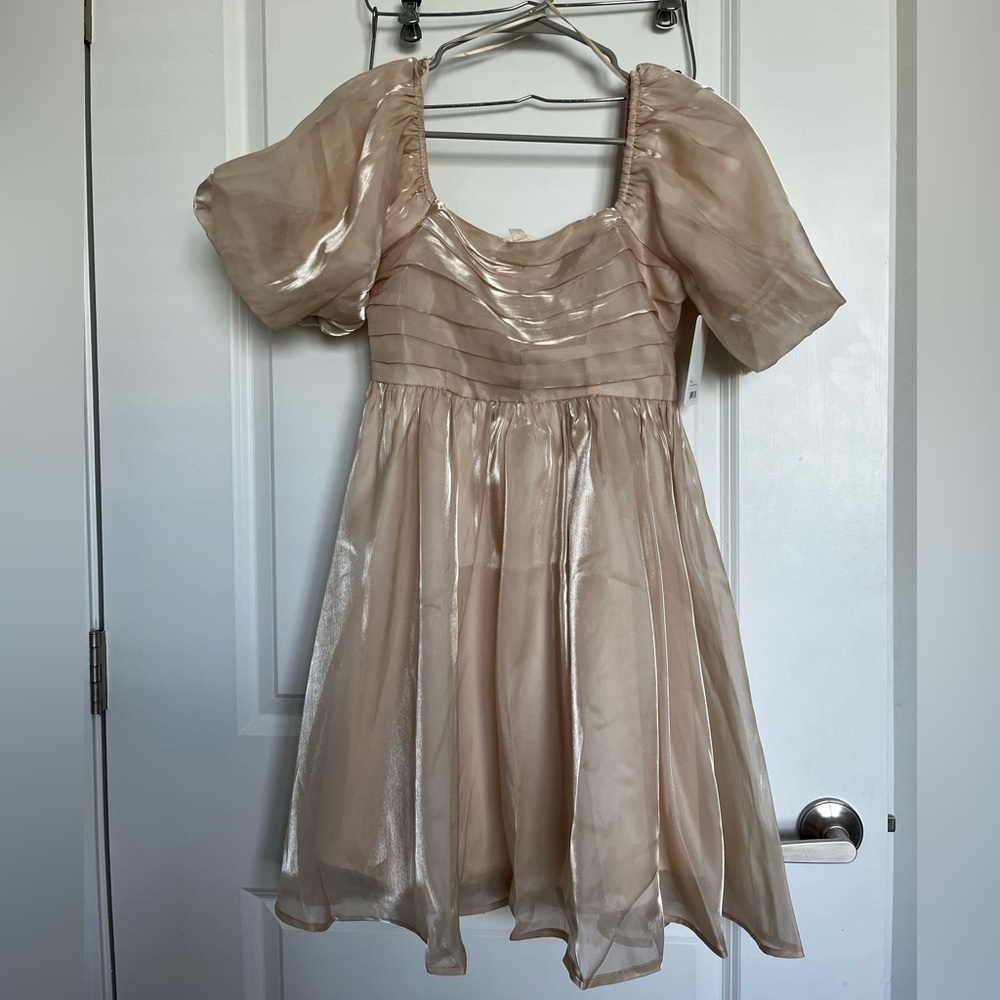 Champagne gold dress from boutique perfect for holidays